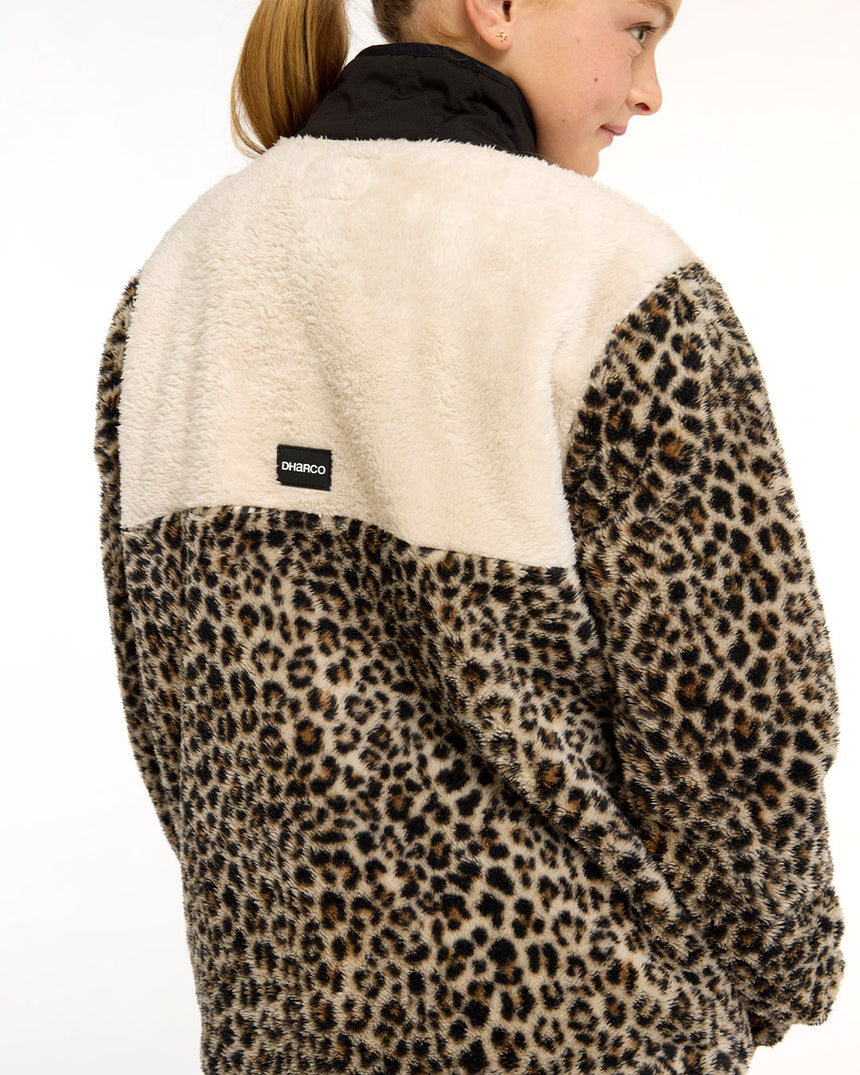 Youth Sherpa Half Zip Fleece | Leopard | Sherpa | YOUTH TOPS | DHaRCO | Image 5 of 8