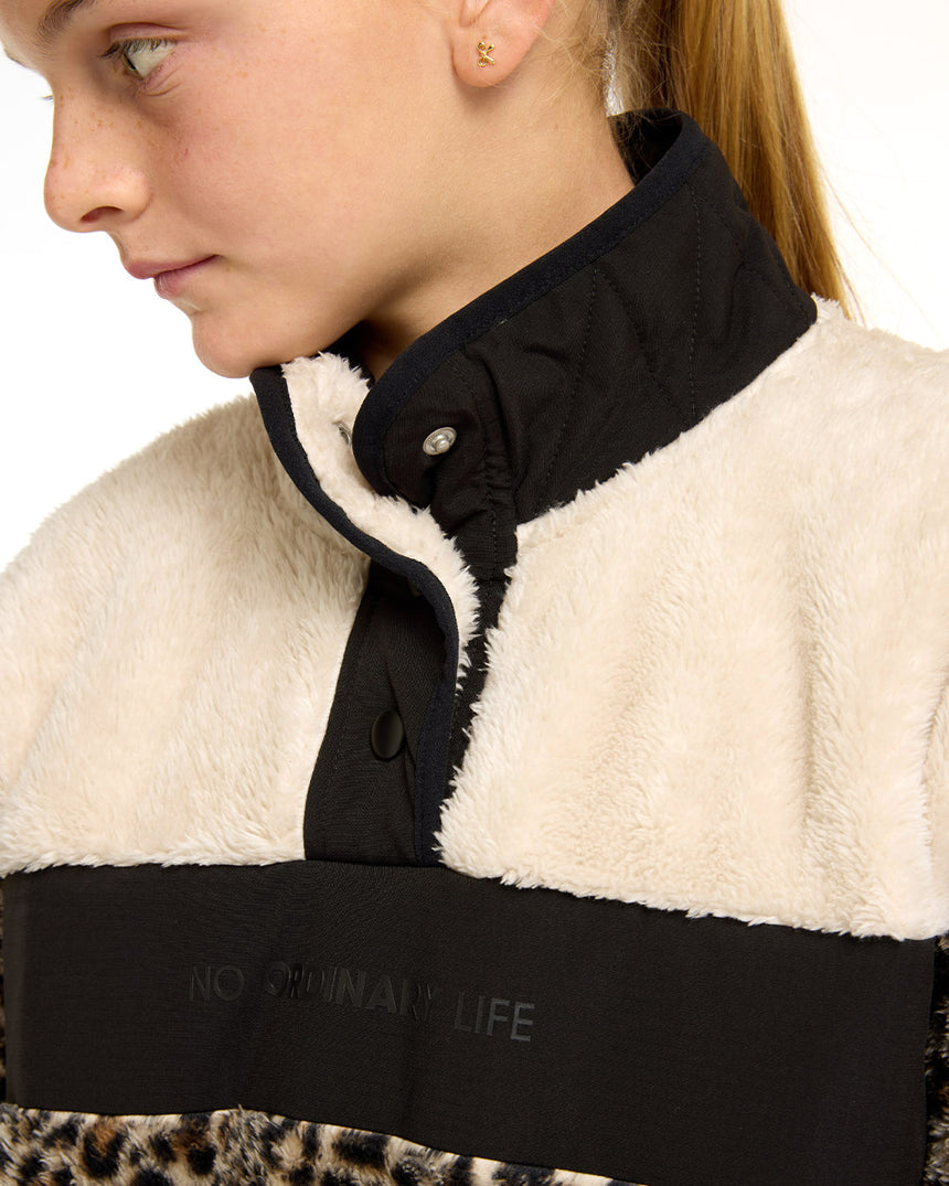 Youth Sherpa Half Zip Fleece | Leopard | Sherpa | YOUTH TOPS | DHaRCO | Image 6 of 8