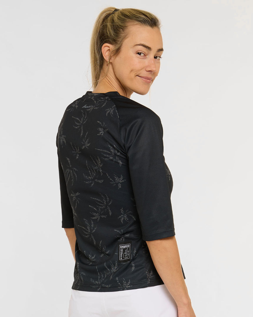 Womens 3/4 Sleeve Jersey | Leopard Palm | 3/4 Sleeves | WOMENS TOPS | DHaRCO | Image 2 of 8