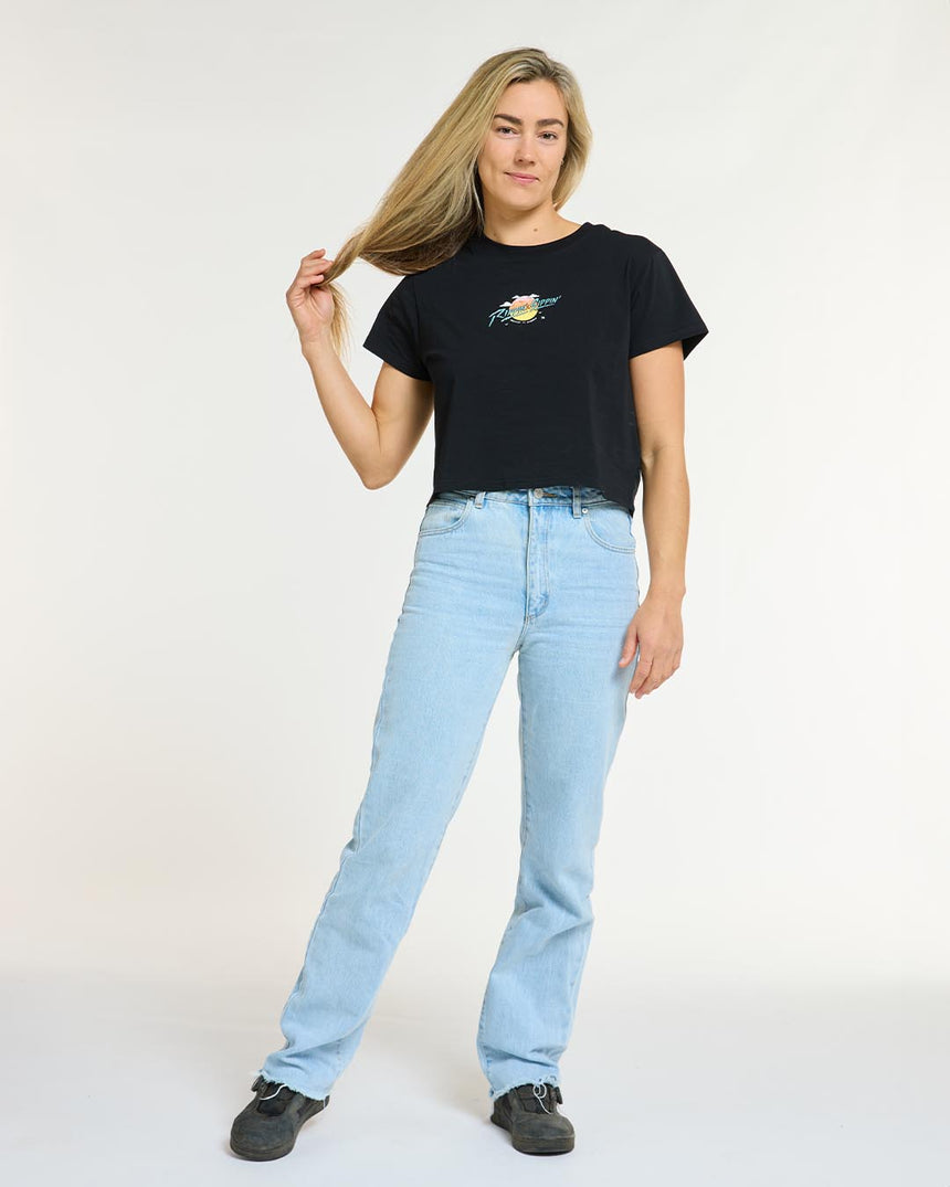 Womens Cotton Crop | Decade of DHaRCO Black | Short Sleeves | WOMENS TOPS | DHaRCO | Image 3 of 6