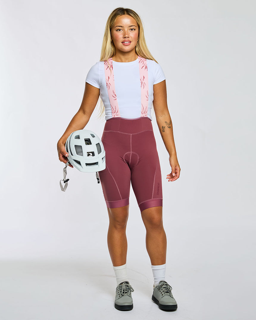 QOM Bib | Wild Ginger/Pink Palm | Bibs | WOMENS BOTTOMS | DHaRCO | Image 1 of 8