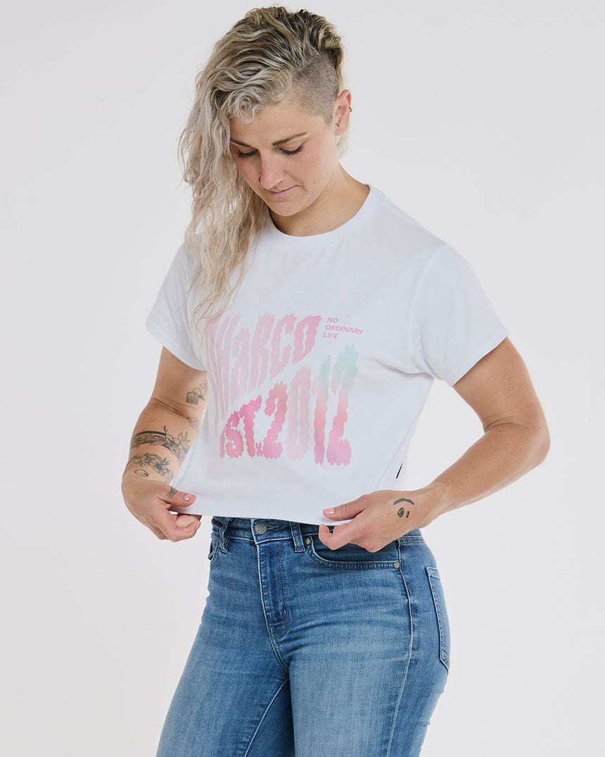 Womens Cotton Crop | White | Short Sleeves | WOMENS TOPS | DHaRCO | Image 5 of 6