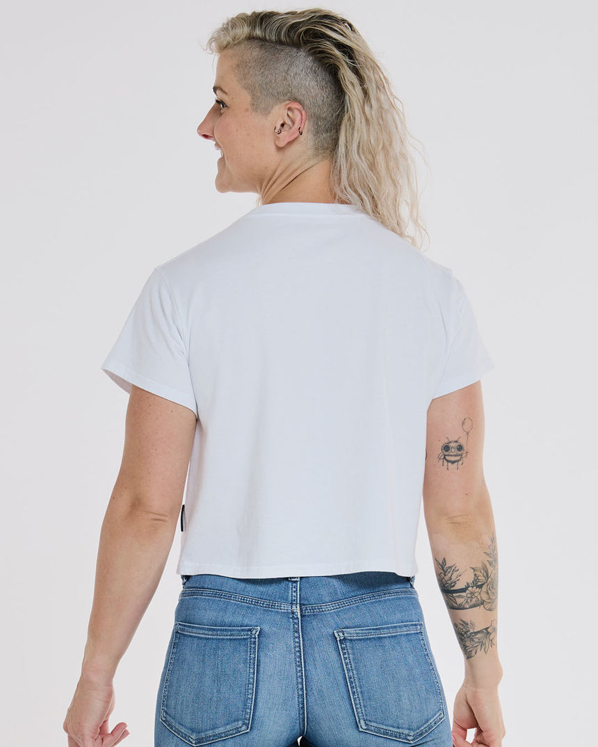 Womens Cotton Crop | White | Short Sleeves | WOMENS TOPS | DHaRCO | Image 2 of 6