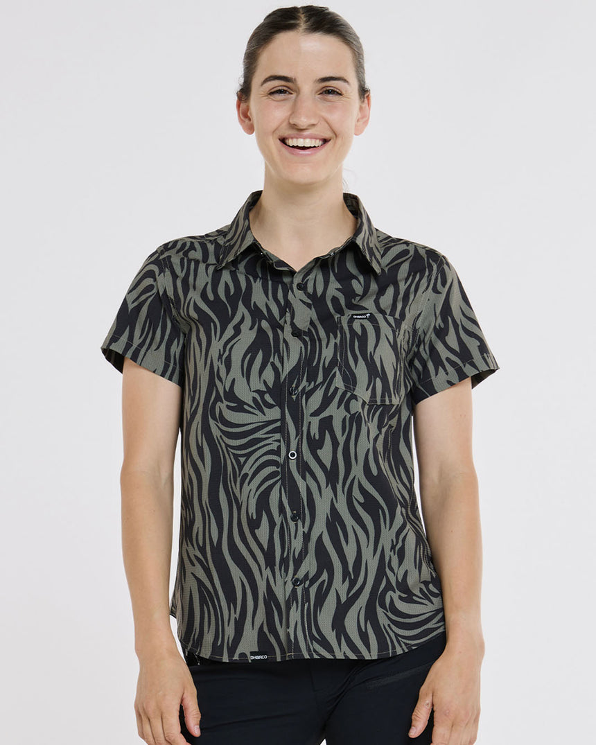 Womens Tech Party Shirt | Cypress | Short Sleeves | WOMENS TOPS | DHaRCO | Image 1 of 6