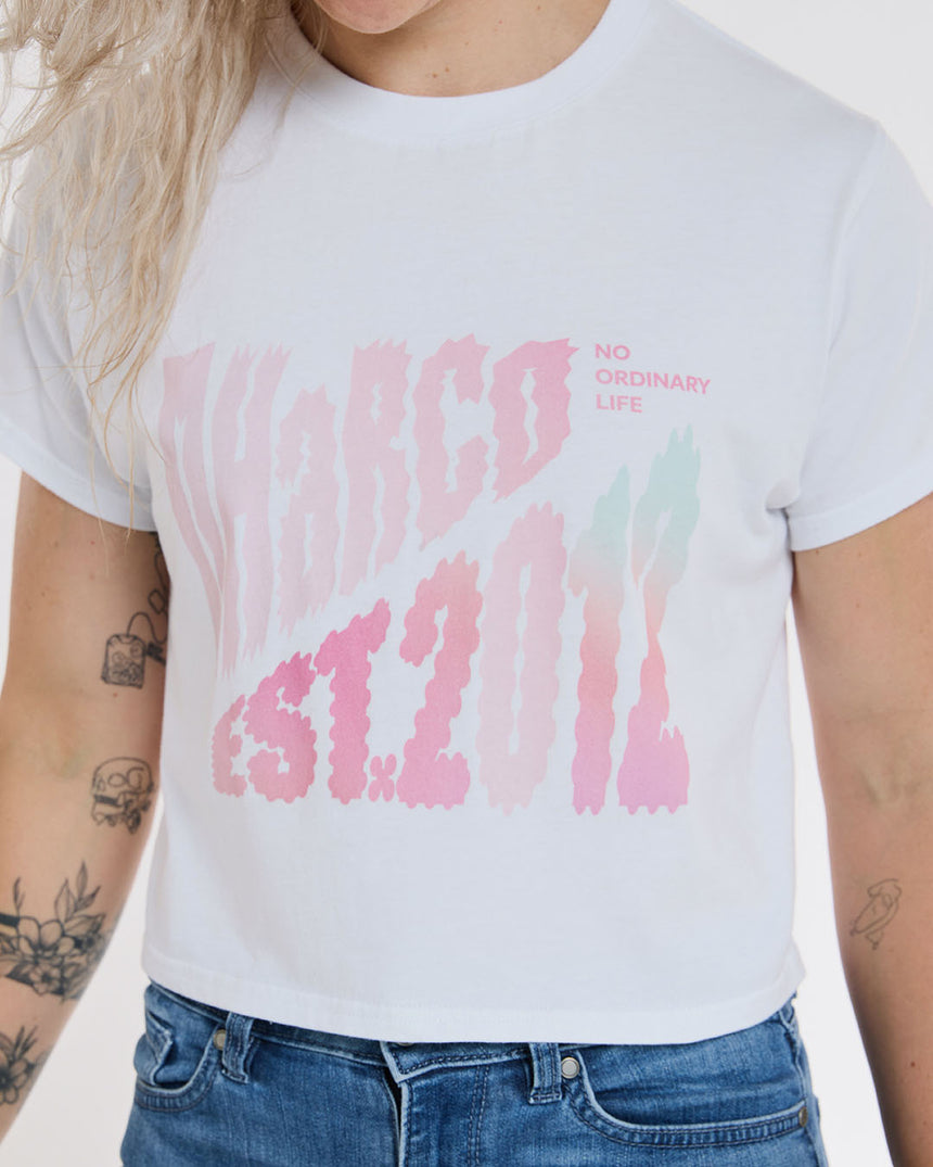 Womens Cotton Crop | White | Short Sleeves | WOMENS TOPS | DHaRCO | Image 6 of 6