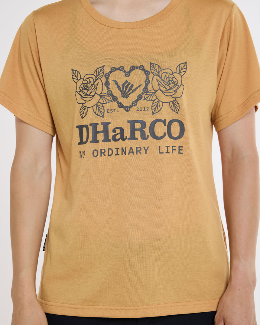 Womens Short Sleeve Tech Tee | Golden | Short Sleeves | WOMENS TOPS | DHaRCO | Image 6 of 6