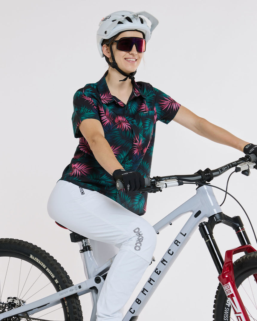 Womens Tech Party Shirt | Dark Fern | Short Sleeves | WOMENS TOPS | DHaRCO | Image 3 of 6