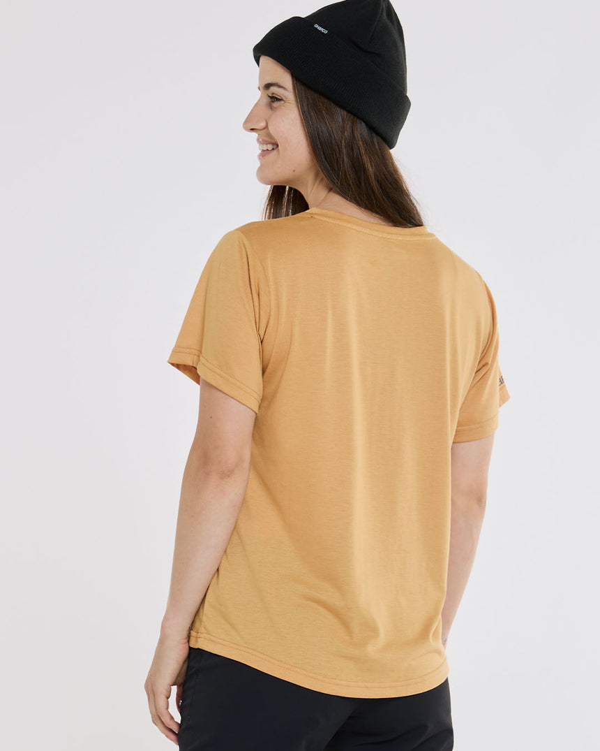 Womens Short Sleeve Tech Tee | Golden | Short Sleeves | WOMENS TOPS | DHaRCO | Image 5 of 6