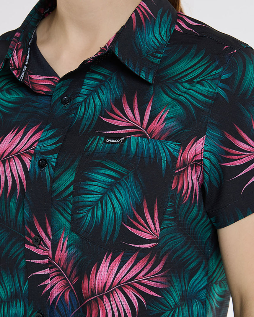 Womens Tech Party Shirt | Dark Fern | Short Sleeves | WOMENS TOPS | DHaRCO | Image 6 of 6