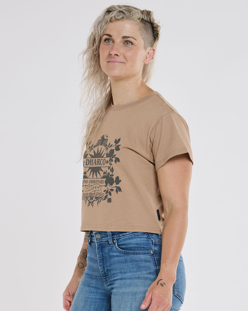 Womens Cotton Crop | Dust | Short Sleeves | WOMENS TOPS | DHaRCO | Image 5 of 6