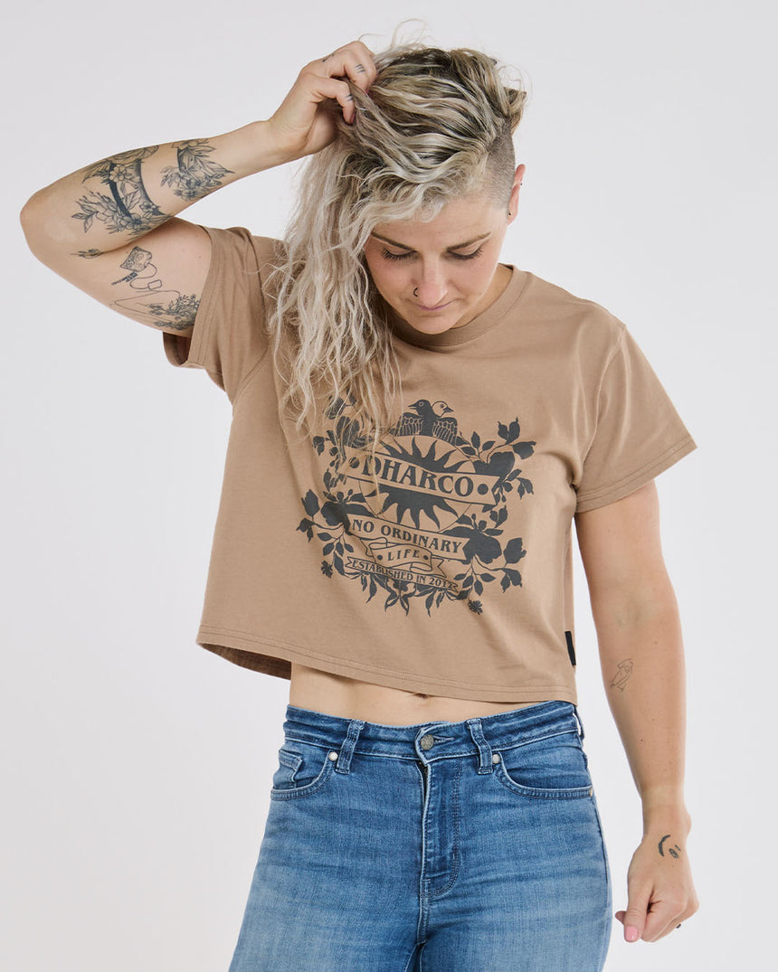 Womens Cotton Crop | Dust | Short Sleeves | WOMENS TOPS | DHaRCO | Image 3 of 6