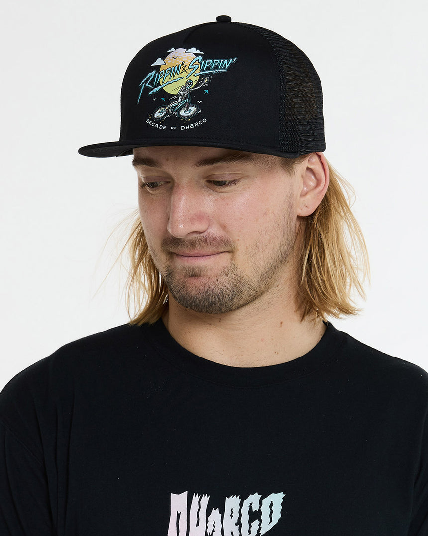 Flat Brim Trucker | Rippin & Sippin | Caps | UNISEX ACCESSORIES | DHaRCO | Image 5 of 5