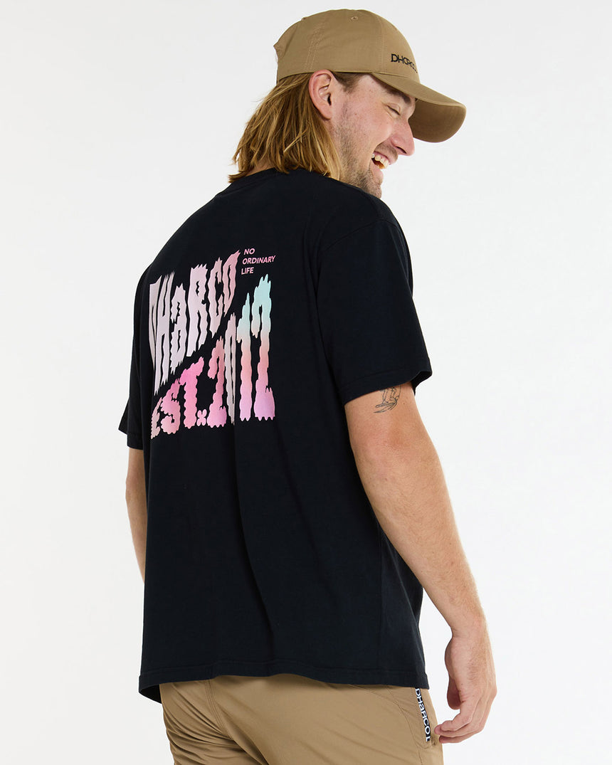 Mens Cotton Tee | Black | Short Sleeves | MENS TOPS | DHaRCO | Image 3 of 6