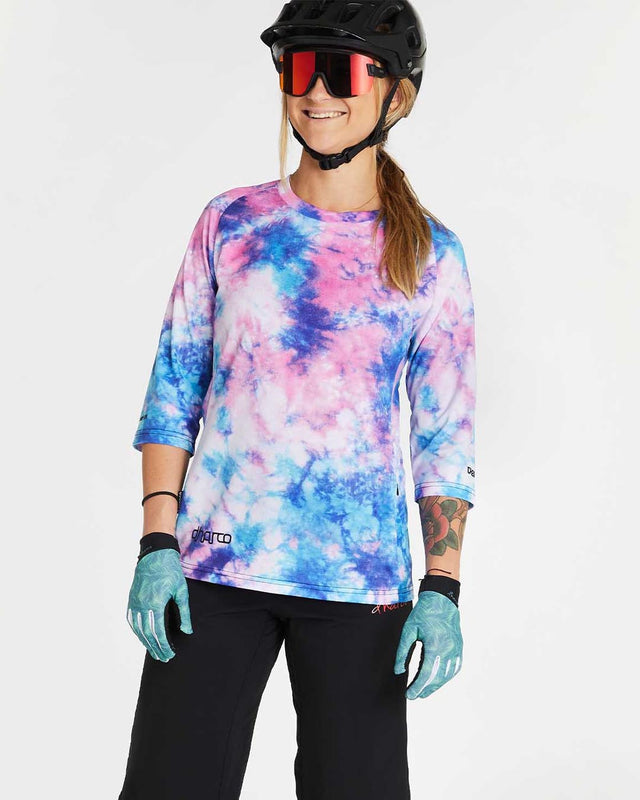 Womens 3/4 Sleeve Jersey | Tie Dye | 3/4 Sleeves | WOMENS TOPS | DHaRCO | Image 1 of 4