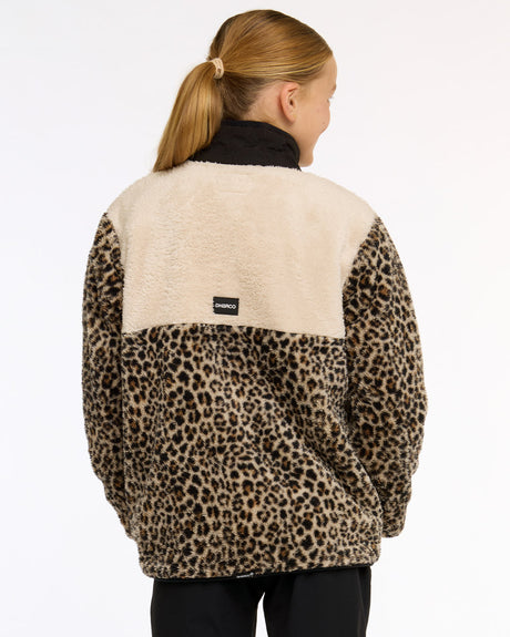 Youth Sherpa Half Zip Fleece | Leopard | Sherpa | YOUTH TOPS | DHaRCO | Image 2 of 8