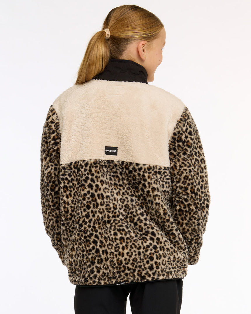 Youth Sherpa Half Zip Fleece | Leopard | Sherpa | YOUTH TOPS | DHaRCO | Image 2 of 8
