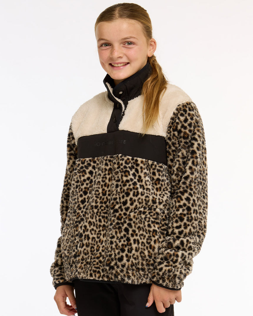 Youth Sherpa Half Zip Fleece | Leopard | Sherpa | YOUTH TOPS | DHaRCO | Image 3 of 8