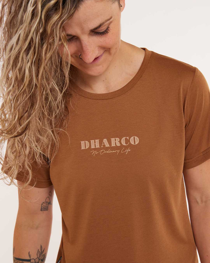 Womens Short Sleeve Tech Tee | Caramel | Short Sleeves | WOMENS TOPS | DHaRCO | Image 5 of 7