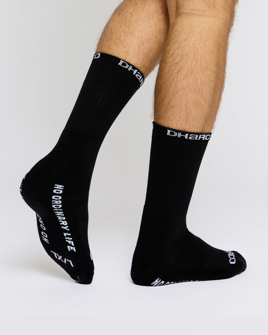3 Pack: Black, White, Dust | Crew Socks | UNISEX ACCESSORIES | DHaRCO | Image 2 of 4
