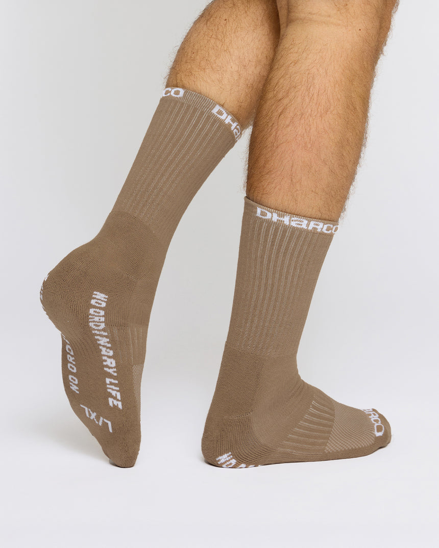 3 Pack: Black, White, Dust | Crew Socks | UNISEX ACCESSORIES | DHaRCO | Image 3 of 4