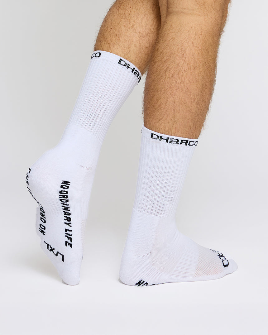 3 Pack: Black, White, Dust | Crew Socks | UNISEX ACCESSORIES | DHaRCO | Image 4 of 4