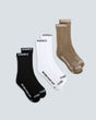 3 Pack: Black, White, Dust | Crew Socks | UNISEX ACCESSORIES | DHaRCO | Image 1 of 4