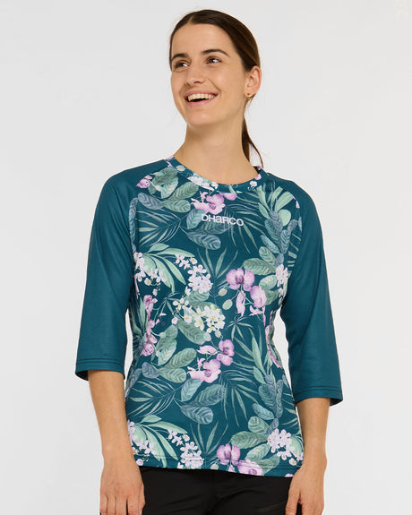 Womens 3/4 Sleeve Jersey | Wild Orchid | 3/4 Sleeves | WOMENS TOPS | DHaRCO | Image 1 of 8