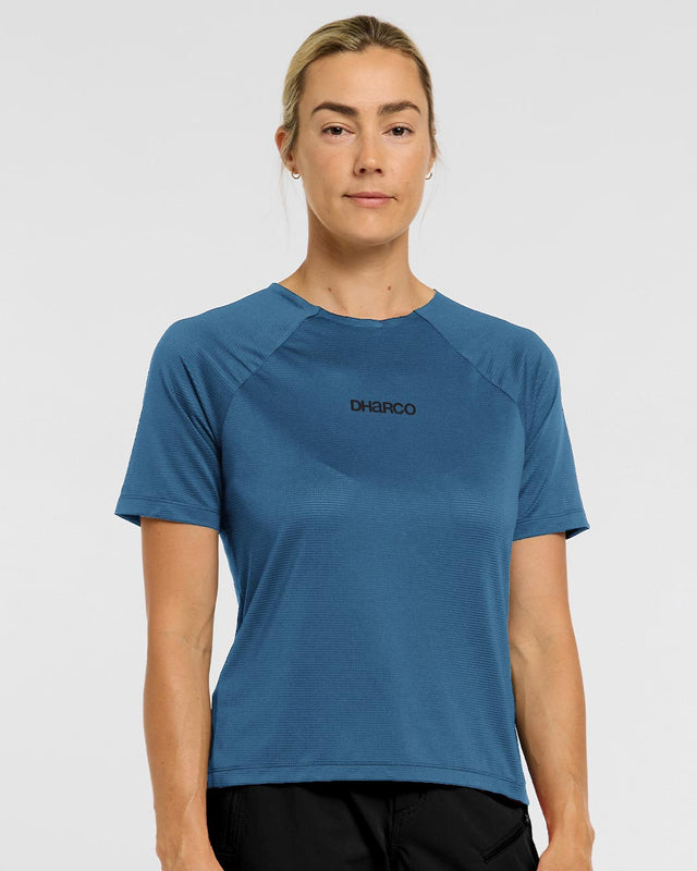 Womens Ather Short Sleeve Jersey | Morrocan Blue | Short Sleeves | WOMENS TOPS | DHaRCO | Image 1 of 6