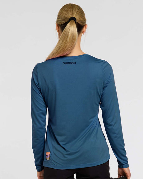 Womens Ather Jersey | Morrocan Blue | Long Sleeves | WOMENS TOPS | DHaRCO | Image 2 of 6