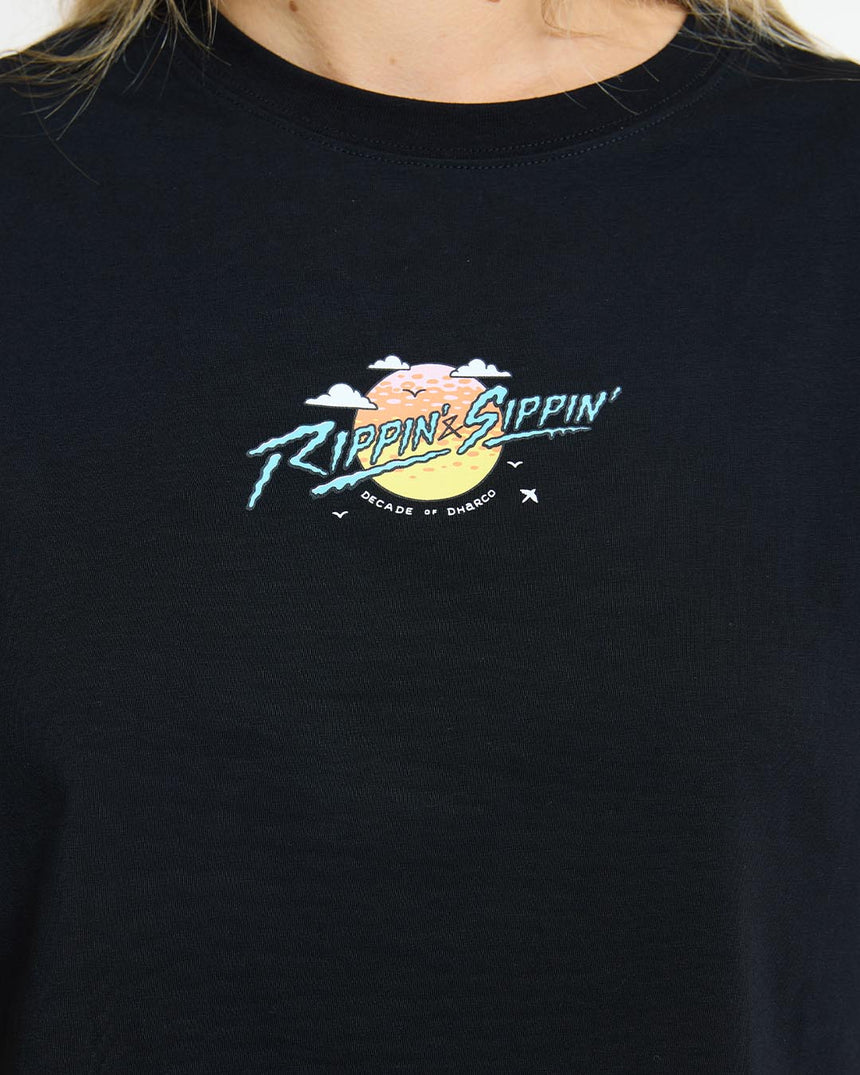 Womens Cotton Crop | Decade of DHaRCO Black | Short Sleeves | WOMENS TOPS | DHaRCO | Image 5 of 6