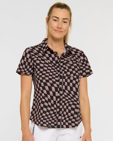 Womens Tech Party Shirt | Check Please | Short Sleeves | WOMENS TOPS | DHaRCO | Image 1 of 8