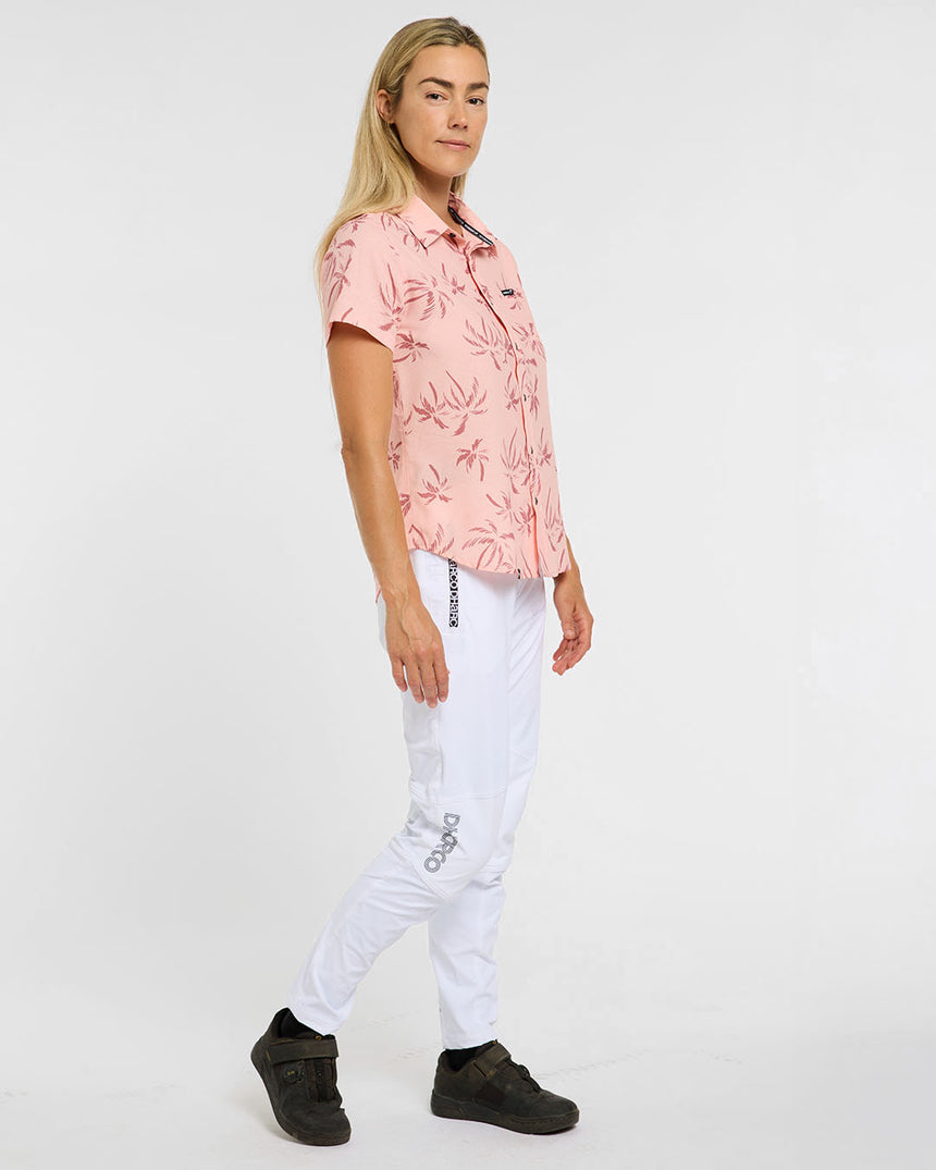 Womens Tech Party Shirt | Pink Palm | Short Sleeves | WOMENS TOPS | DHaRCO | Image 4 of 6
