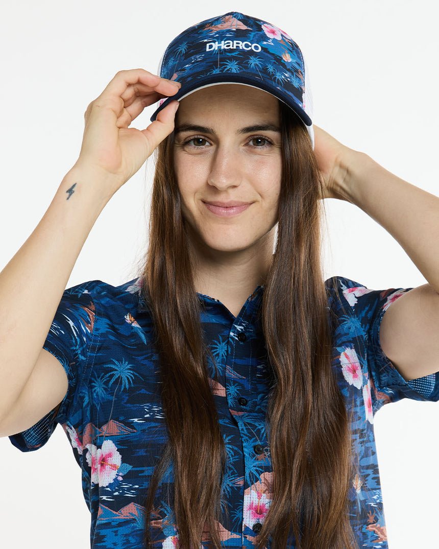 Curved Peak Trucker | Oasis | Caps | UNISEX ACCESSORIES | DHaRCO | Image 4 of 4