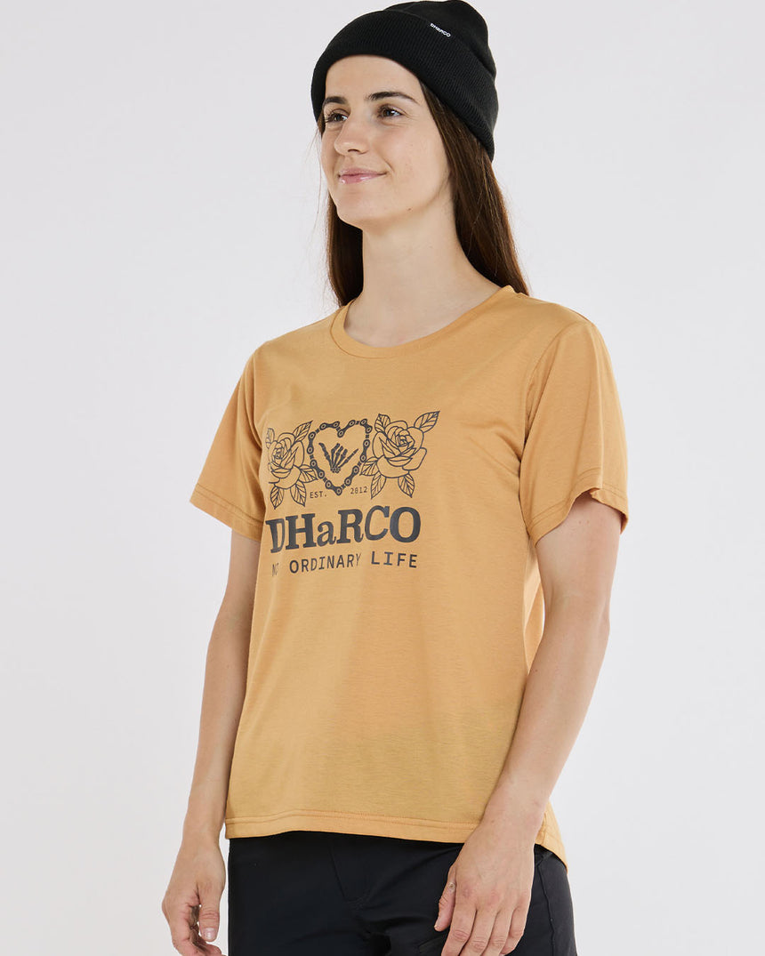 Womens Short Sleeve Tech Tee | Golden | Short Sleeves | WOMENS TOPS | DHaRCO | Image 3 of 6
