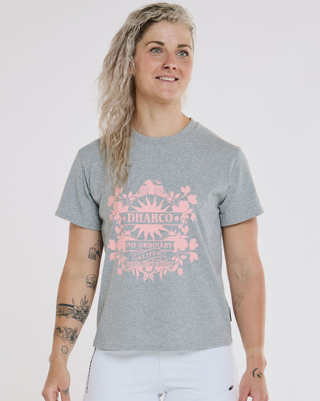 Womens Cotton Tee | Grey Marble | Short Sleeves | WOMENS TOPS | DHaRCO | Image 1 of 6