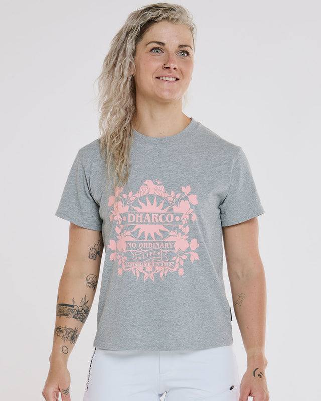 Womens Cotton Tee | Grey Marble | Short Sleeves | WOMENS TOPS | DHaRCO | Image 1 of 6
