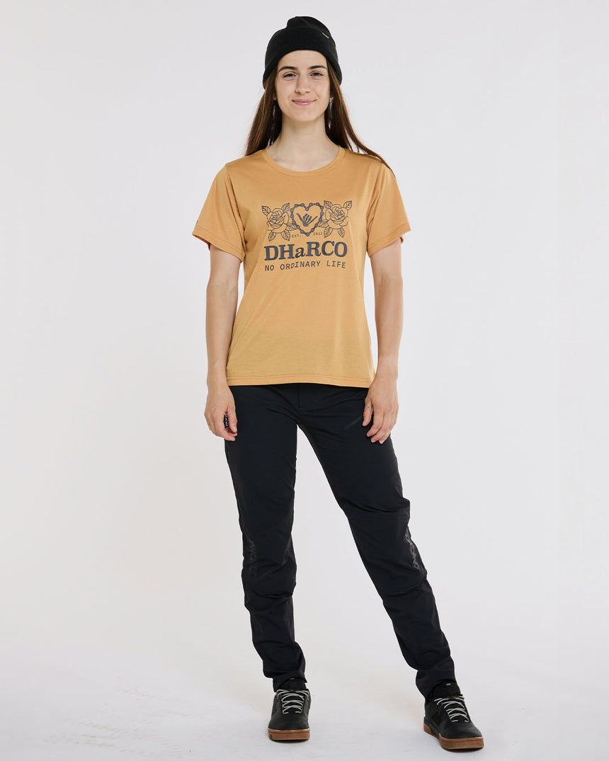 Womens Short Sleeve Tech Tee | Golden | Short Sleeves | WOMENS TOPS | DHaRCO | Image 4 of 6