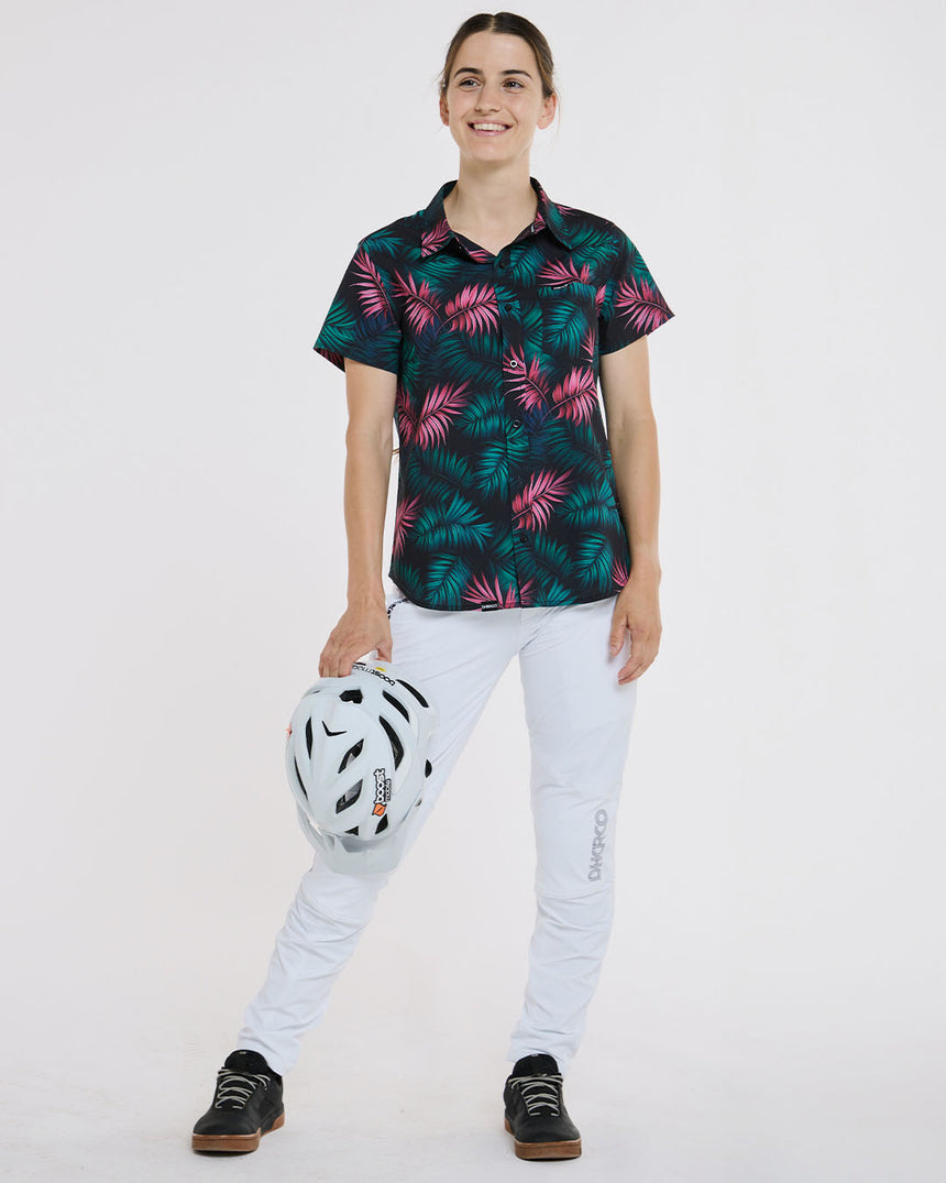 Womens Tech Party Shirt | Dark Fern | Short Sleeves | WOMENS TOPS | DHaRCO | Image 4 of 6