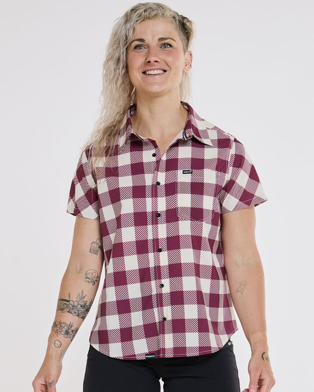 Womens Tech Party Shirt | Sterling | Short Sleeves | WOMENS TOPS | DHaRCO | Image 1 of 6