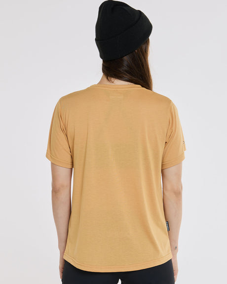 Womens Short Sleeve Tech Tee | Golden | Short Sleeves | WOMENS TOPS | DHaRCO | Image 2 of 6