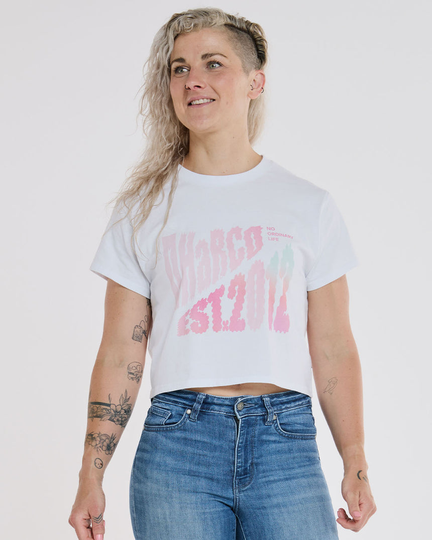 Womens Cotton Crop | White | Short Sleeves | WOMENS TOPS | DHaRCO | Image 3 of 6
