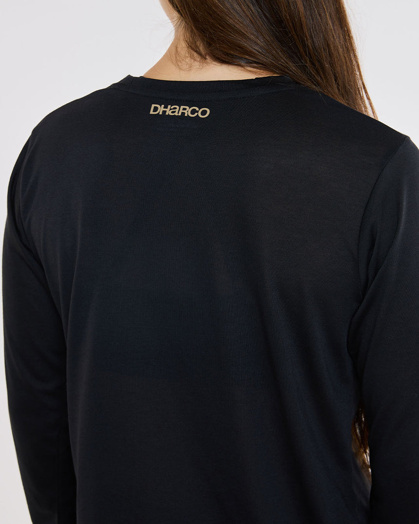 Womens Long Sleeve Tech Tee | Black | Long Sleeves | WOMENS TOPS | DHaRCO | Image 5 of 5