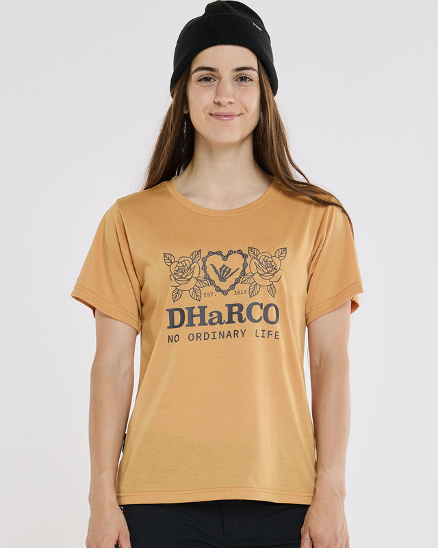 Womens Short Sleeve Tech Tee | Golden | Short Sleeves | WOMENS TOPS | DHaRCO | Image 1 of 6