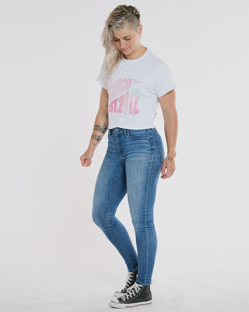 Womens Cotton Crop | White | Short Sleeves | WOMENS TOPS | DHaRCO | Image 4 of 6