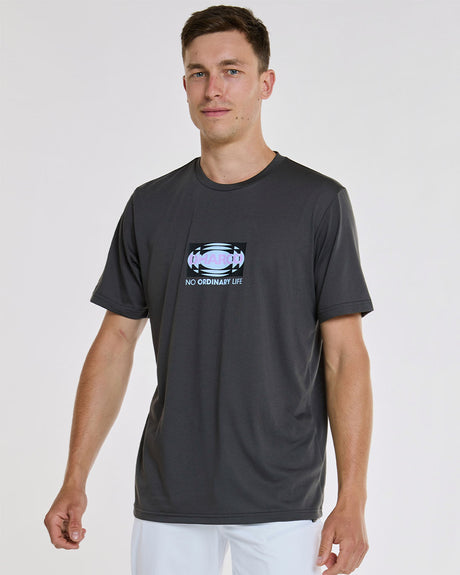 Mens Short Sleeve Tech Tee | Charcoal | Short Sleeves | MENS TOPS | DHaRCO | Image 1 of 7