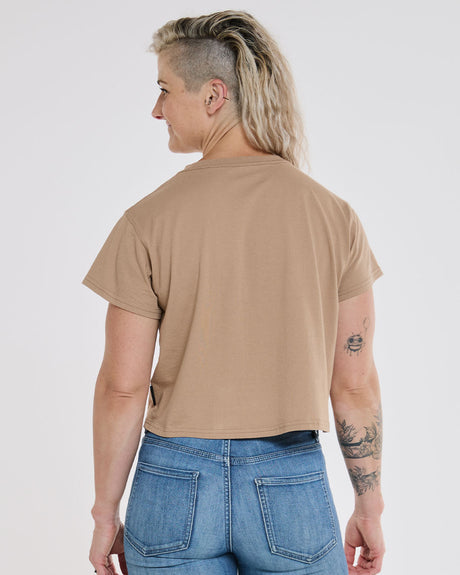 Womens Cotton Crop | Dust | Short Sleeves | WOMENS TOPS | DHaRCO | Image 2 of 6
