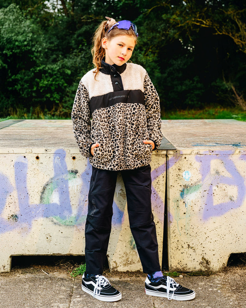Youth Sherpa Half Zip Fleece | Leopard | Sherpa | YOUTH TOPS | DHaRCO | Image 8 of 8
