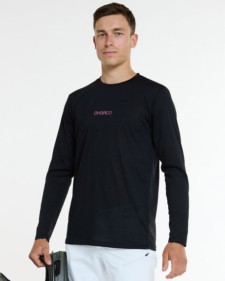 Mens Long Sleeve Tech Tee | Black | Long Sleeves | MENS TOPS | DHaRCO | Image 2 of 6