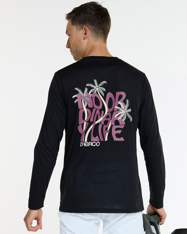 Mens Long Sleeve Tech Tee | Black | Long Sleeves | MENS TOPS | DHaRCO | Image 1 of 6