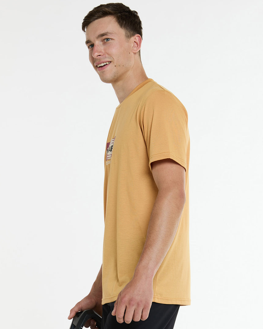 Mens Short Sleeve Tech Tee | Golden | Short Sleeves | MENS TOPS | DHaRCO | Image 2 of 6